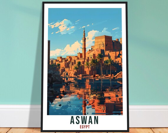 Aswan Egypt Travel Print Aswan Wall Art Wall Hanging Home Dcor Aswan Gift Art Lovers Egypt Artwork Gift Print African Landmark Poster