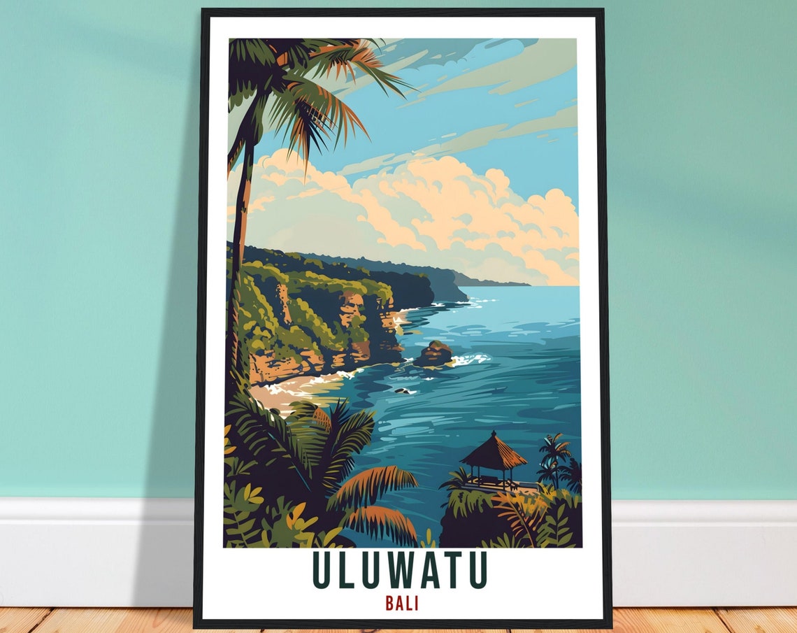 Uluwatu Bali Travel Print Bali Wall Art Wall Hanging Home Dcor Uluwatu Gift Landmark Artwork Travel Art Indonesia Uluwatu Travel Poster