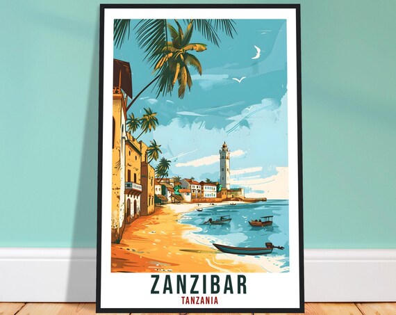 Zanzibar Tanzania Travel Print Wall Art Wall Hanging Home Dcor Zanzibar Gift Art Lovers Tanzania Artwork Gift Print African Landmark Poster