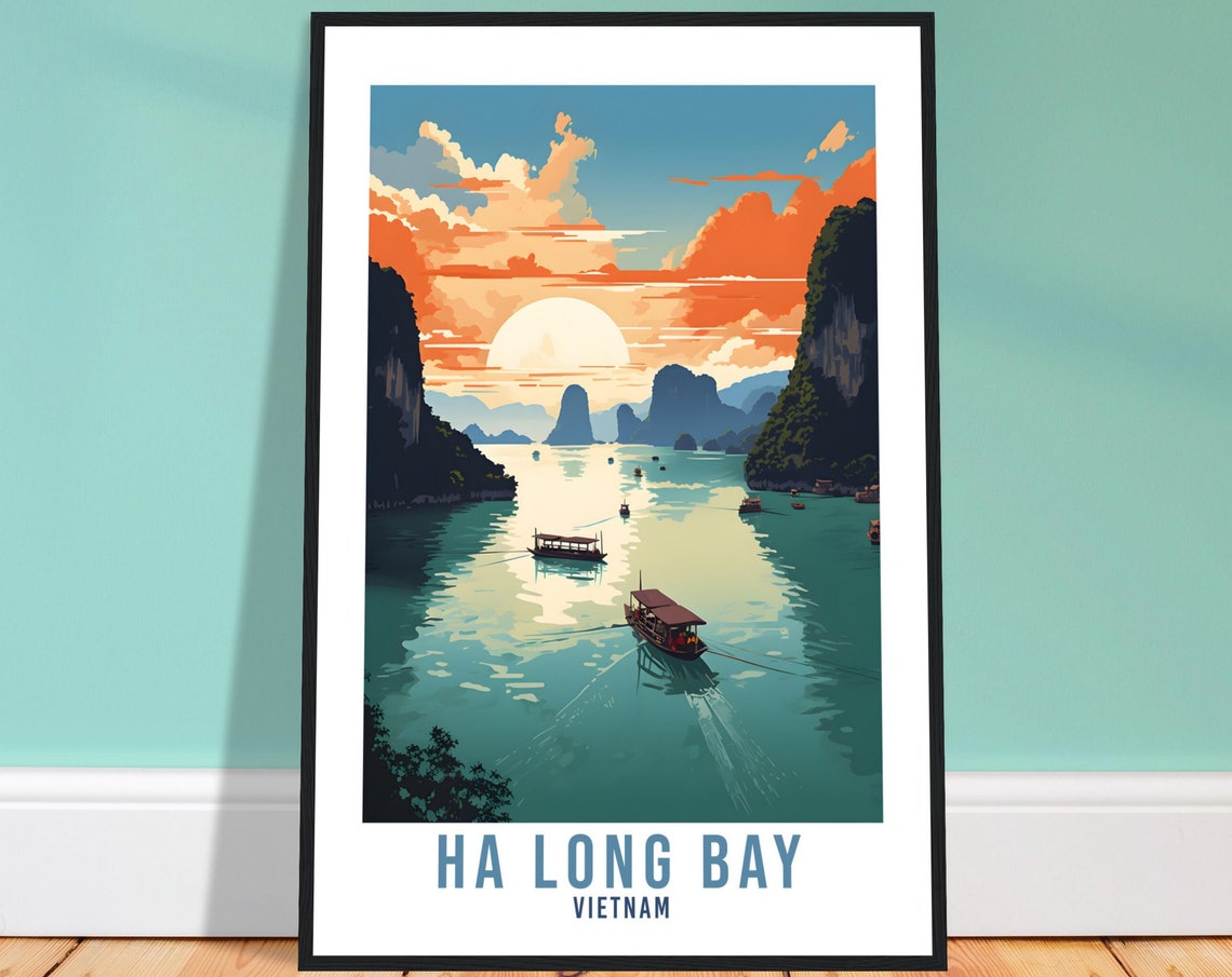 Ha Long Bay Travel Print Wall Art Ha Long Bay Sunset Thailand Gift Holiday Print Art Print Ha Long Bay Travel Poster Ha Long Bay Art Print