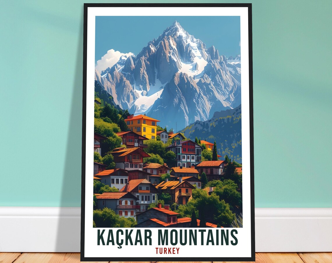 Kackar Mountains Turkey Snowy Alpine Village Summit Travel Poster