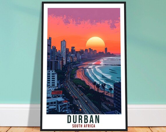 Durban South Africa Travel Print Wall Art Wall Hanging Home Dcor Durban Gift Art Lovers Artwork Gift Print South African Landmark Poster