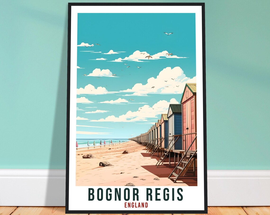 Bognor Regis Beach Travel Poster, England