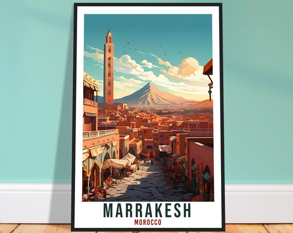Marrakesh Morocco Travel Print Wall Art Wall Hanging Home Dcor Marrakesh Gift Art Lovers Morocco Artwork Gift Print African Landmark Poster