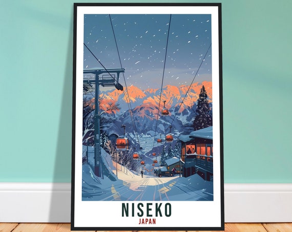Niseko Travel Print Japan Home Decoration Wall Art Gift Wall Hanging Art Lover Japanese Artwork Japan Niseko Travel Poster Ski Resort Print