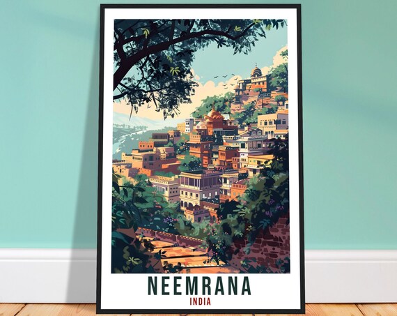 Neemrana India Hilltop Fort Palace Heritage View Travel Poster