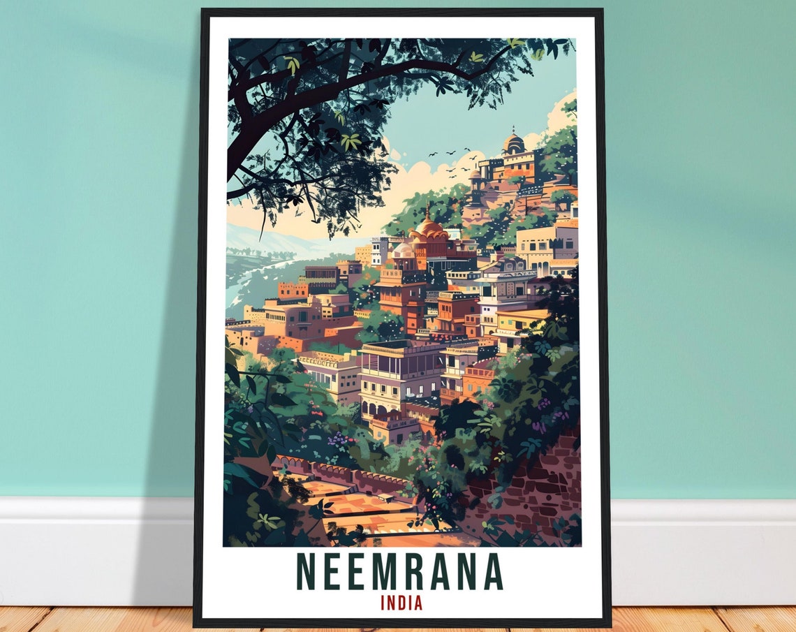 Neemrana Travel Print India Home Decoration Wall Art Gift Wall Hanging Art Lover Indian Artwork India Neemrana Travel Poster Cityscape Print