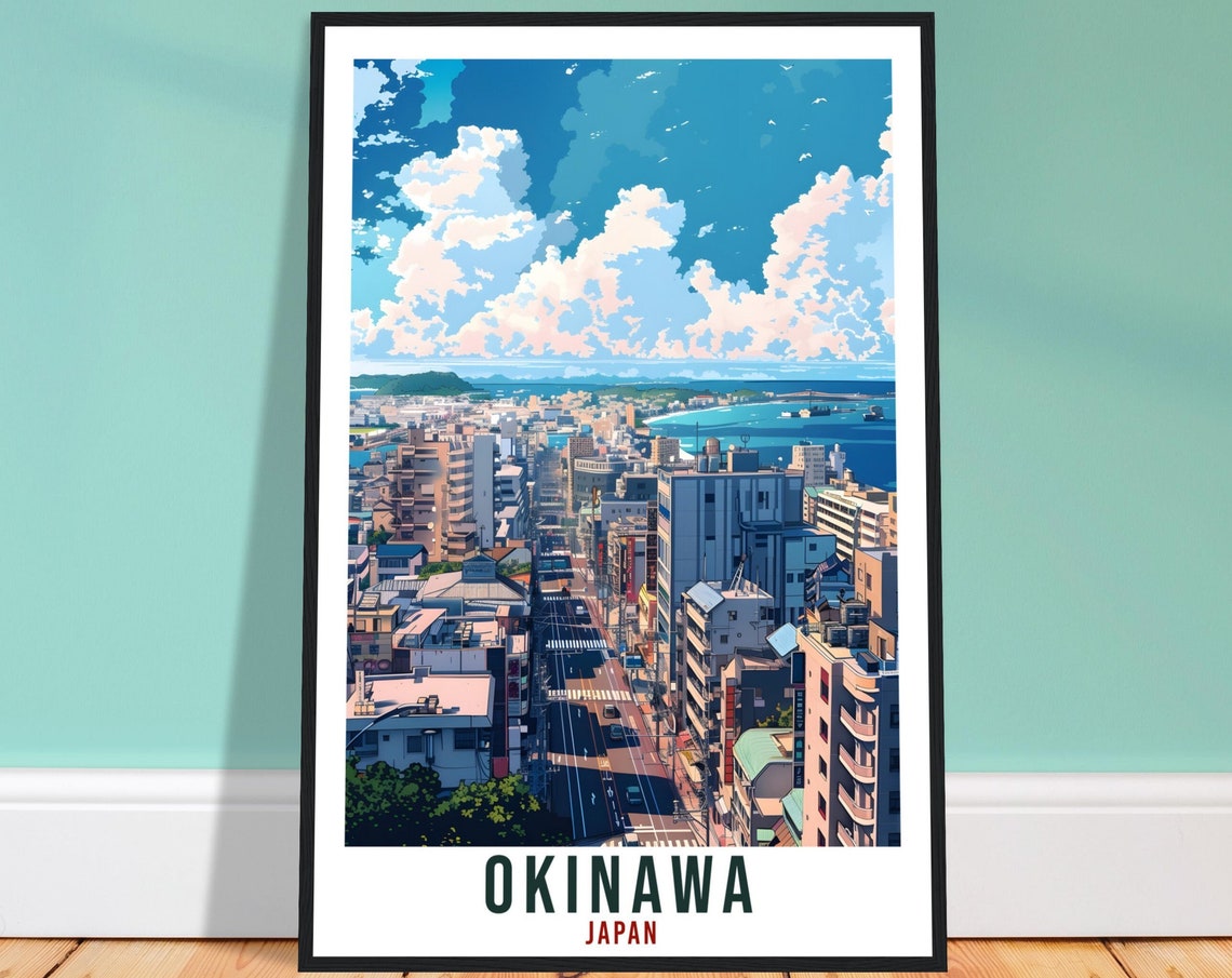 Okinawa Travel Poster Japan Home Decoration Wall Art Gift Wall Hanging Art Lover Japanese Artwork Japan Okinawa Travel Print Cityscape Print