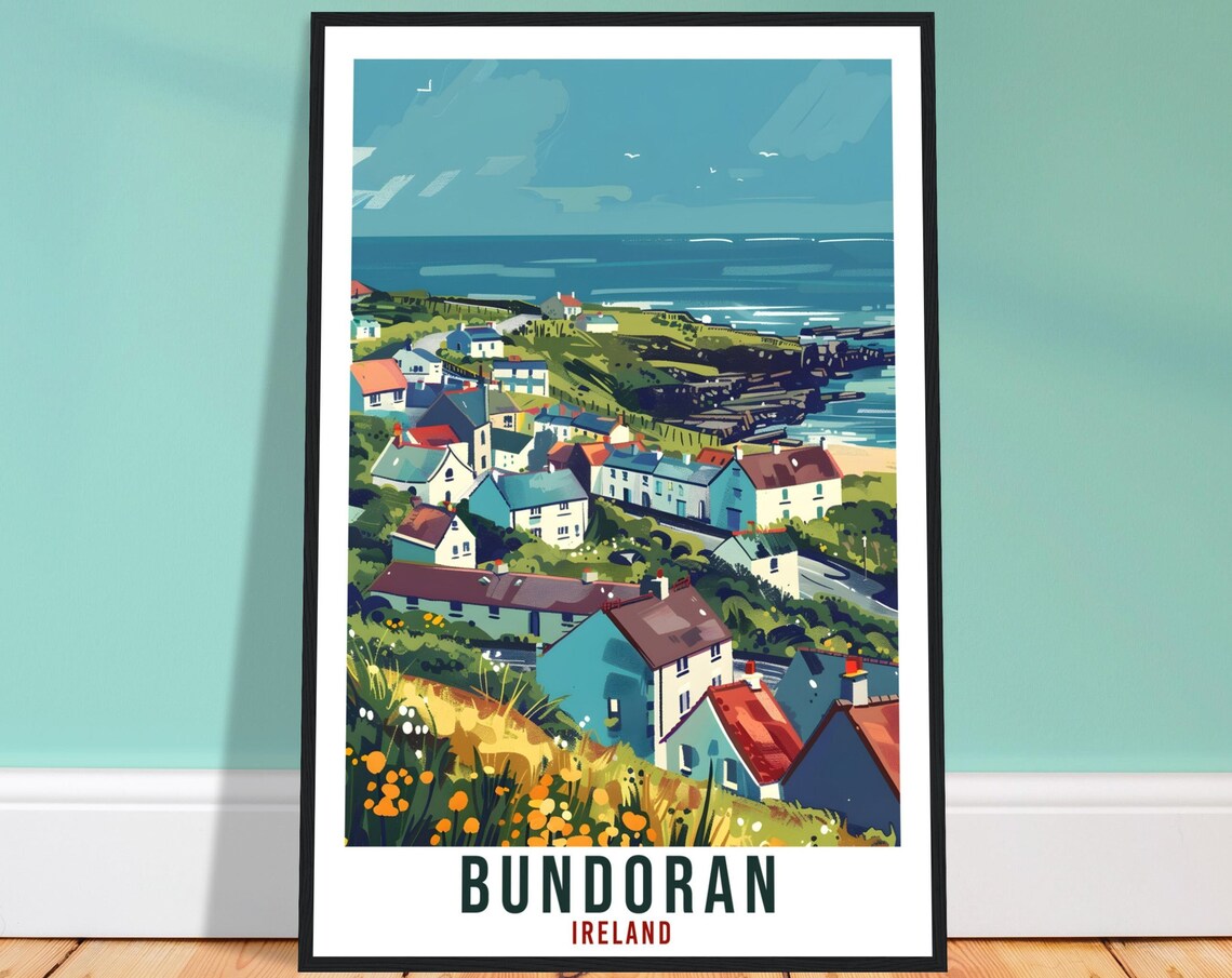 Bundoran Ireland Coastal Town Atlantic Overlook Scenic Travel Poster