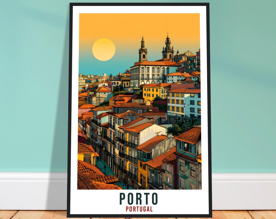 Porto Travel Print Portugal Wall Art Wall Hanging Home Dcor Porto Gift Portugal Landmark Artwork Gift Porto Portugal Holiday Travel Poster