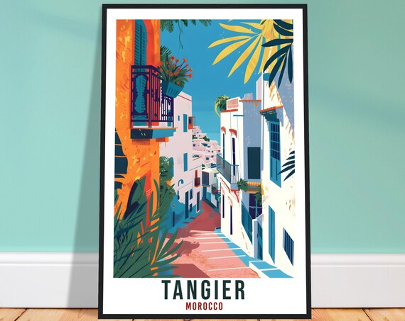 Tangier Morocco Travel Print Wall Art Wall Hanging Home Dcor Tangier Gift Art Lovers Morocco Artwork Gift Print African Landmark Poster