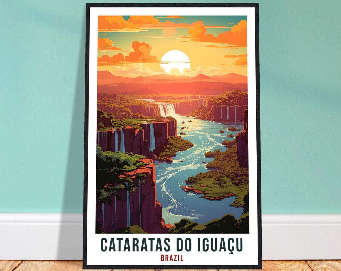 Cataratas Do Iguau Travel Poster, Brazil Landscape