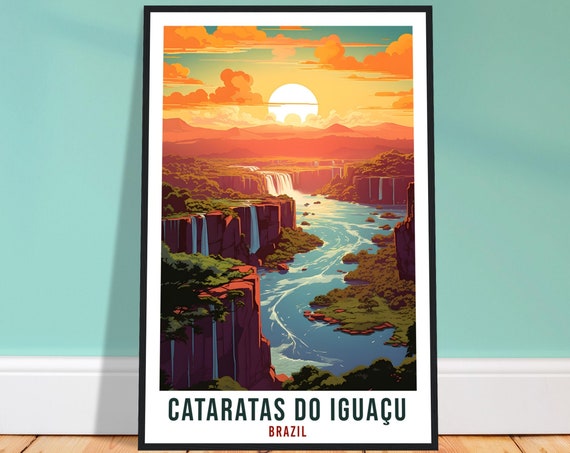 Cataratas Do Iguau Travel Poster, Brazil Landscape