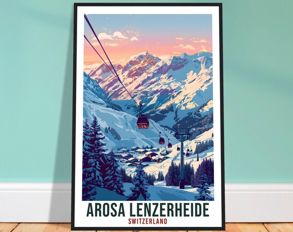 Arosa Lenzerheide Swiss Travel Poster, Ski Gift