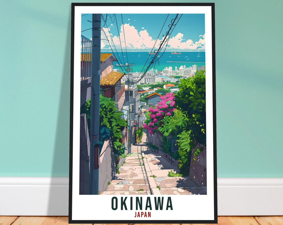 Okinawa Travel Print Japan Home Decoration Wall Art Gift Wall Hanging Art Lover Japanese Artwork Japan Okinawa Travel Poster City Print