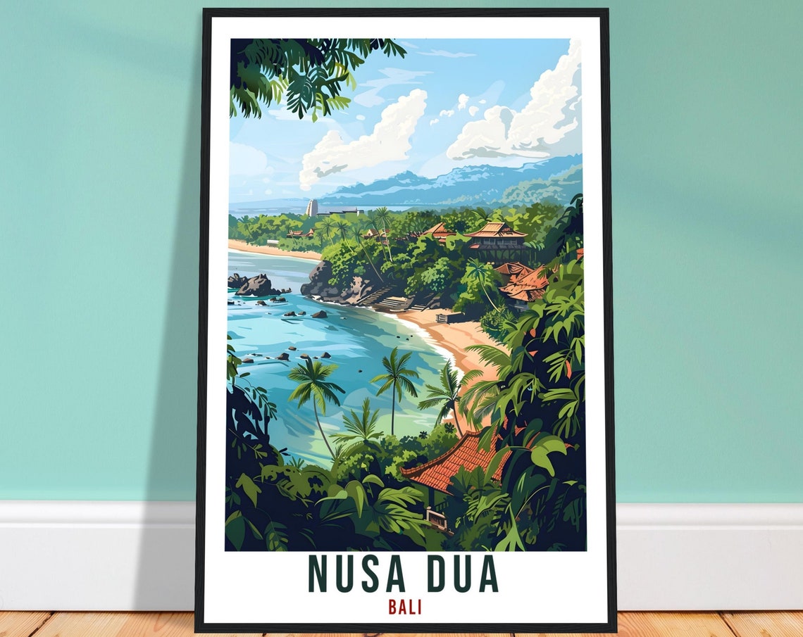 Nusa Dua Bali Travel Print Bali Wall Art Wall Hanging Home Dcor Nusa Dua Gift Landmark Artwork Travel Art Lovers Indonesia Travel Poster