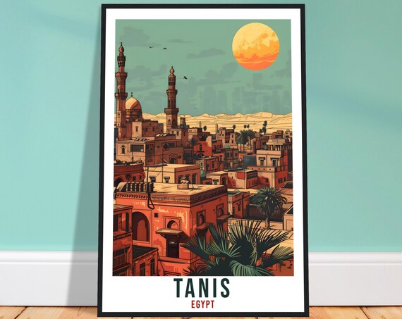 Tanis Egypt Travel Poster Tanis Wall Art Wall Hanging Home Dcor Tanis Gift Art Lovers Egypt Artwork Gift Print African Landmark Print