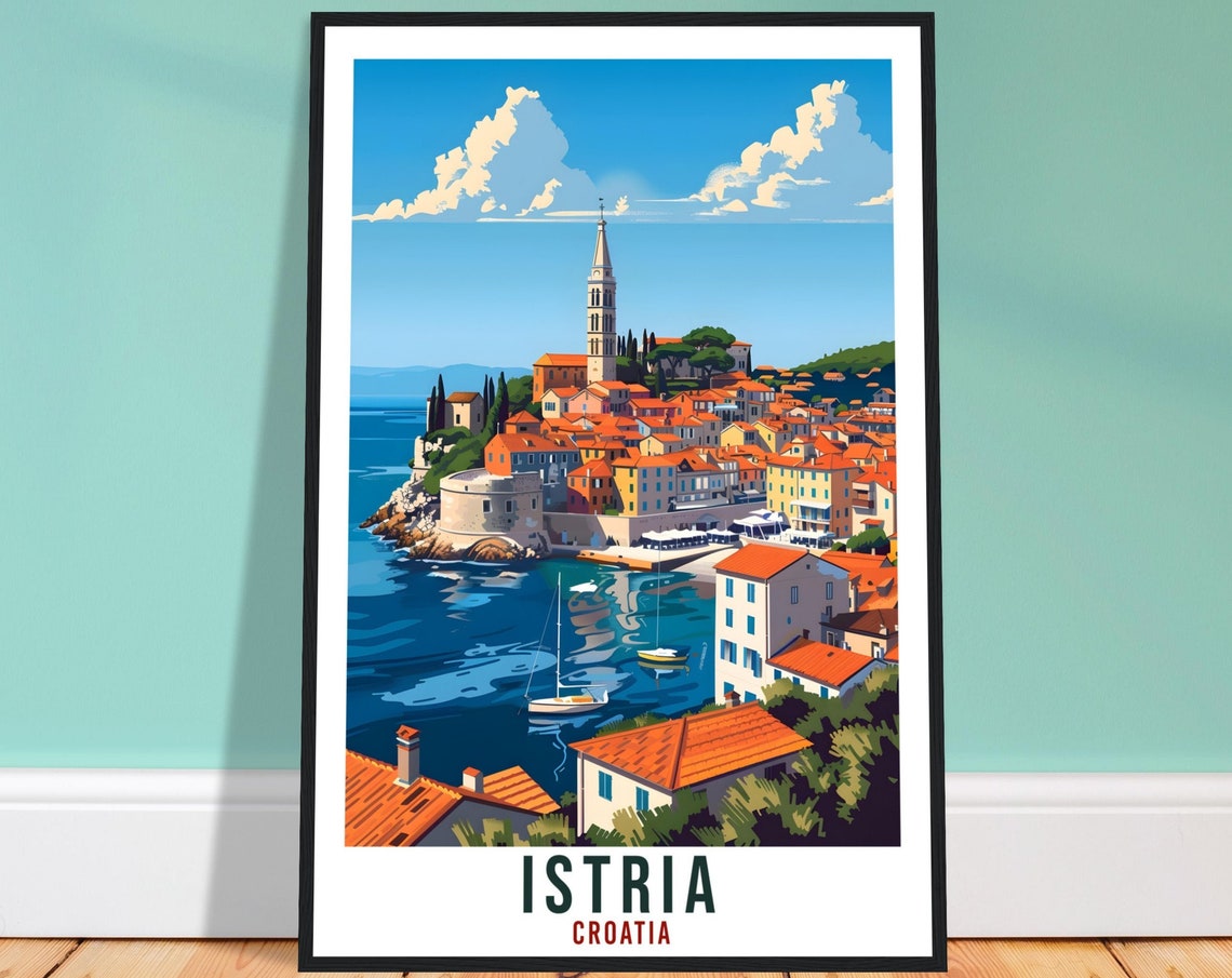 Istria Travel Print Croatia Wall Art Wall Hanging Home Dcor Istria Gift Croatian Landmark Artwork Gift Istria Croatia Holiday Travel Poster