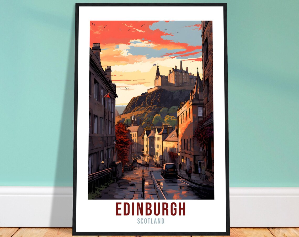 Edinburgh City Art Print, Scottish Travel Poster