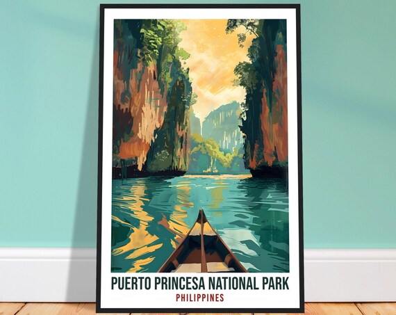 Puerto Princesa Underground River Canyon Philippines Travel Poster