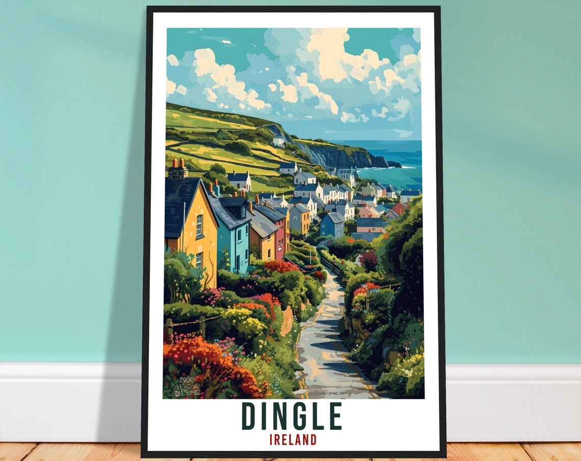 Dingle Travel Poster, Ireland Town Wall Art
