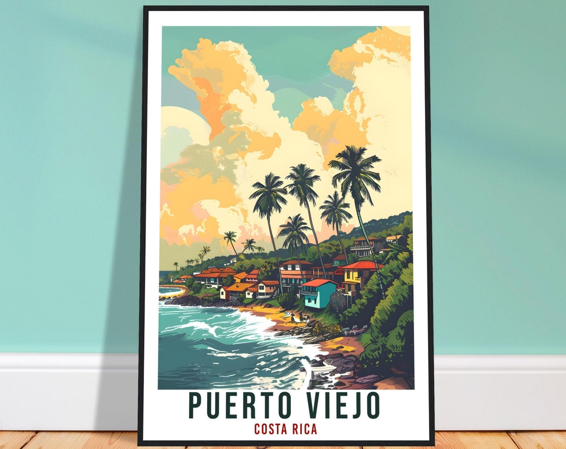 Puerto Viejo Costa Rica Travel Print Wall Art Wall Hanging Home Dcor Puerto Viejo Gift Artwork Travel Art Costa Rica City Travel Poster
