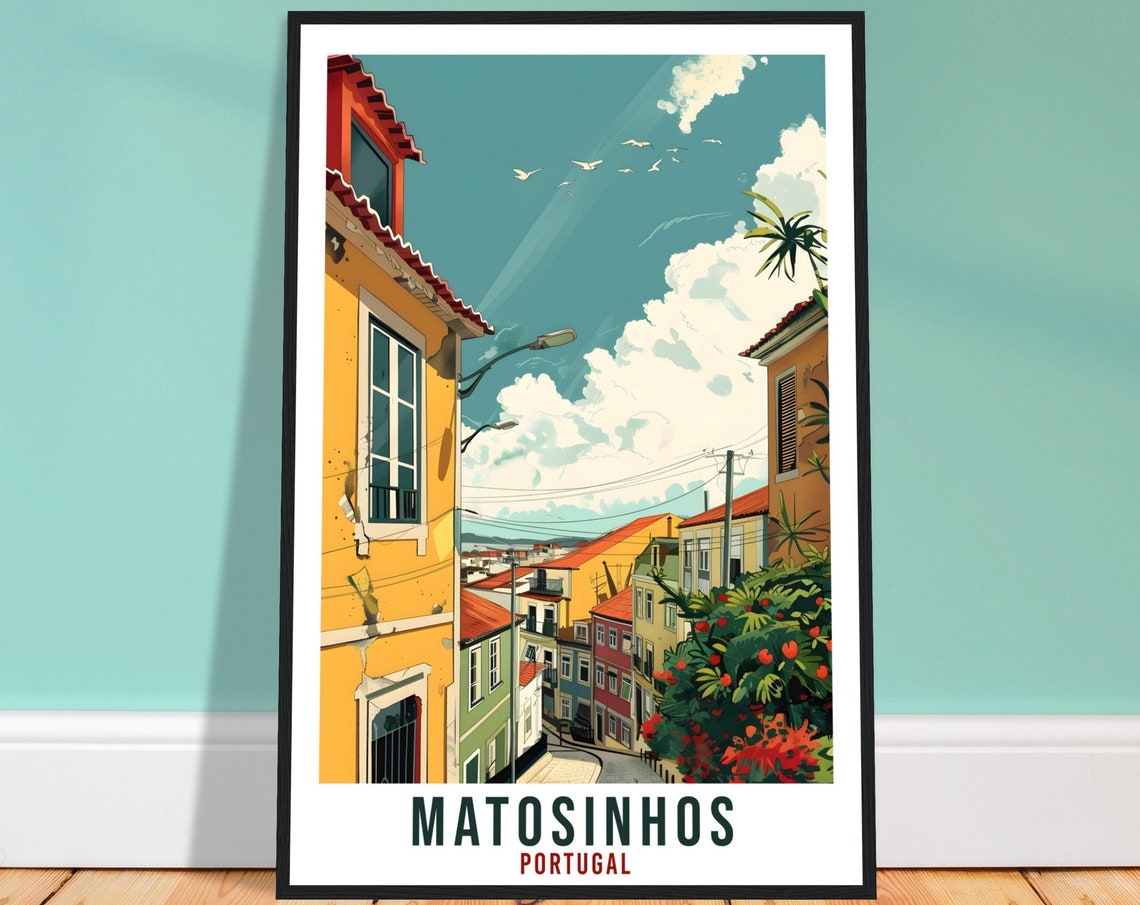 Matosinhos Travel Print Home Decoration Wall Art Wall Hanging Art Lover Portugal Artwork Portugal Matosinhos Travel Poster Holiday Print