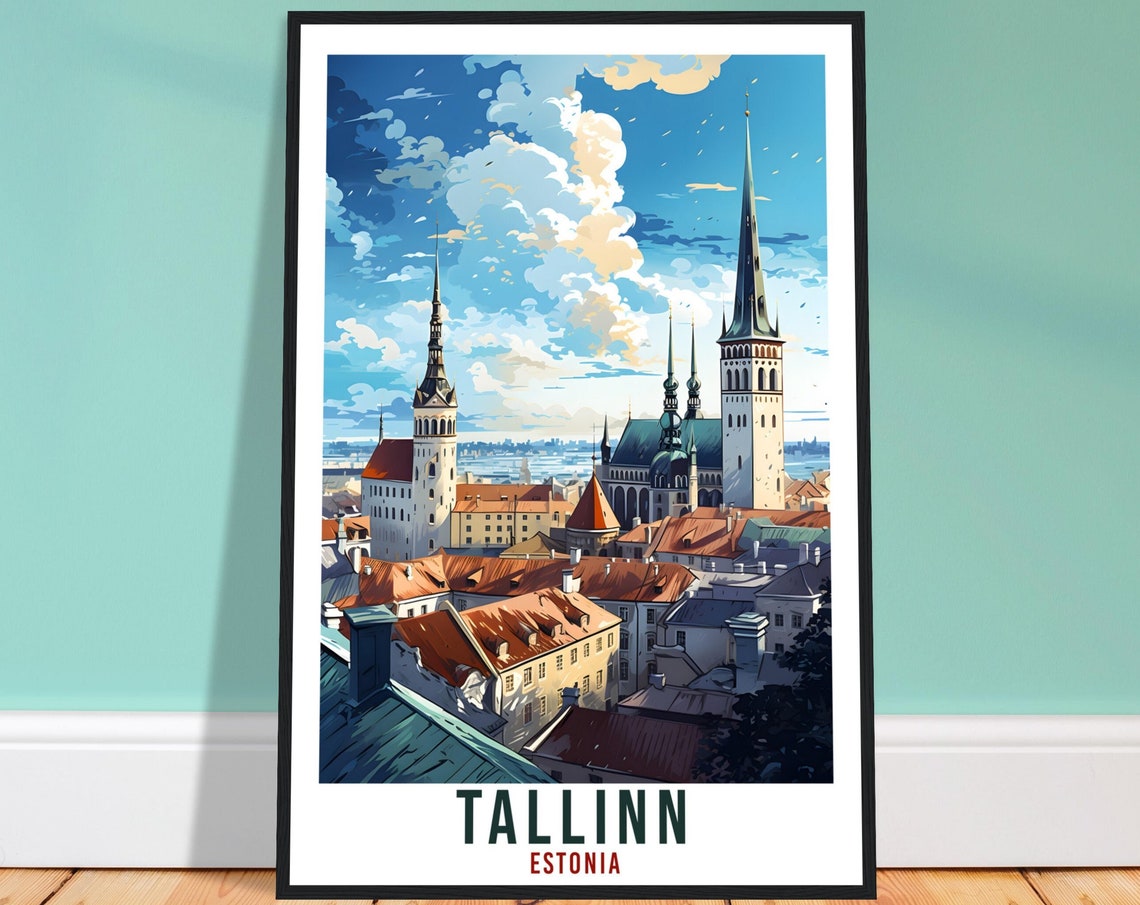Tallinn Travel Poster Wall Art Tallinn Estonia Home Dcor Artwork Wall Hanging Tallinn Art Gift Tallinn Travel Print Estonian Art Lover Gift