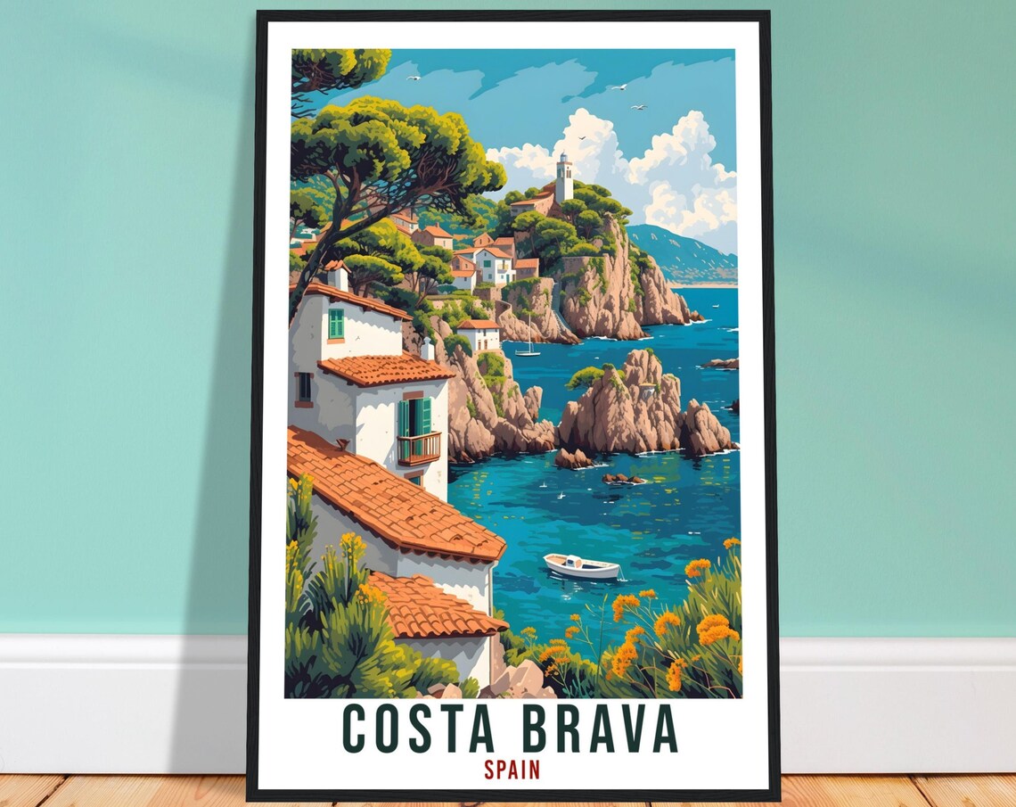 Costa Brava Travel Poster, Spain Home Decor