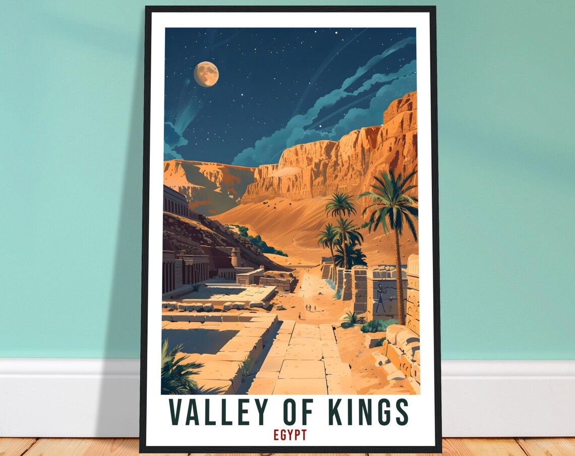Valley Of Kings Egypt Travel Poster, Wall Art Print
