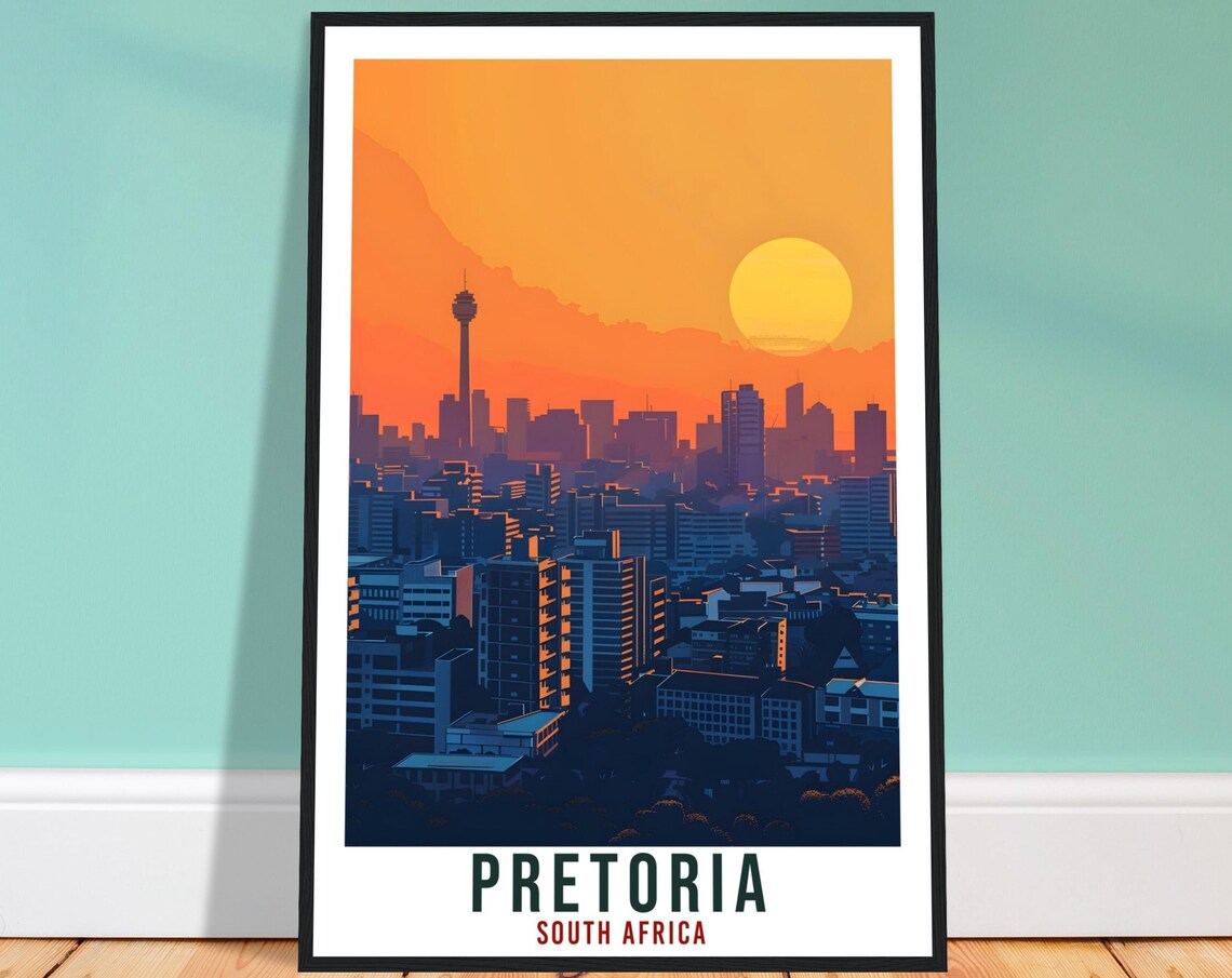 Pretoria South Africa Travel Poster, Landmark Art Print