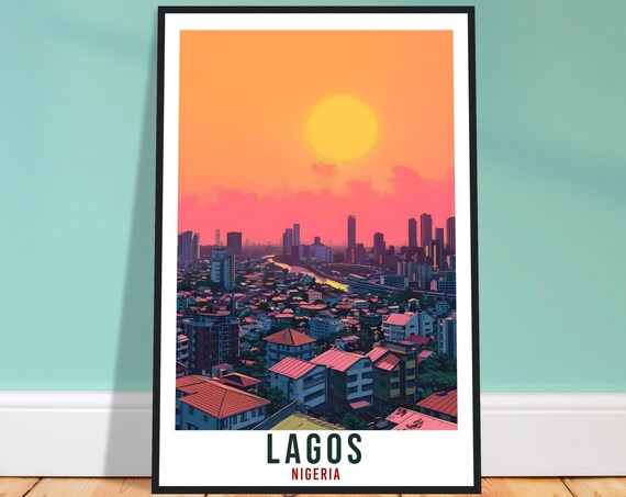 Lagos Nigeria Travel Print Lagos Wall Art Wall Hanging Home Dcor Lagos Gift Art Lovers Nigeria Artwork Gift Print African Landmark Poster