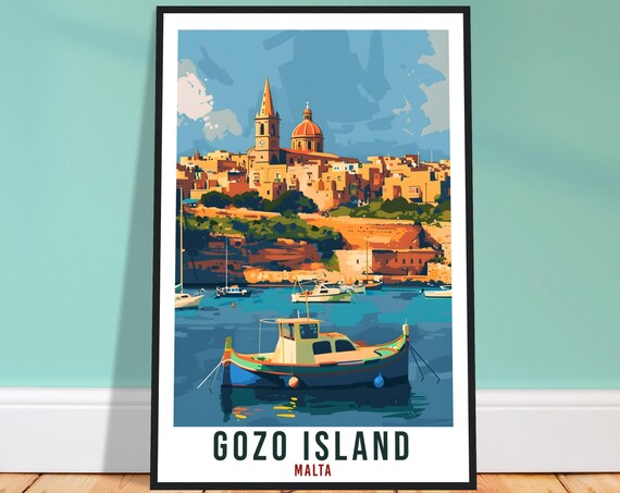 Gozo Island Travel Poster, Malta Travel Poster