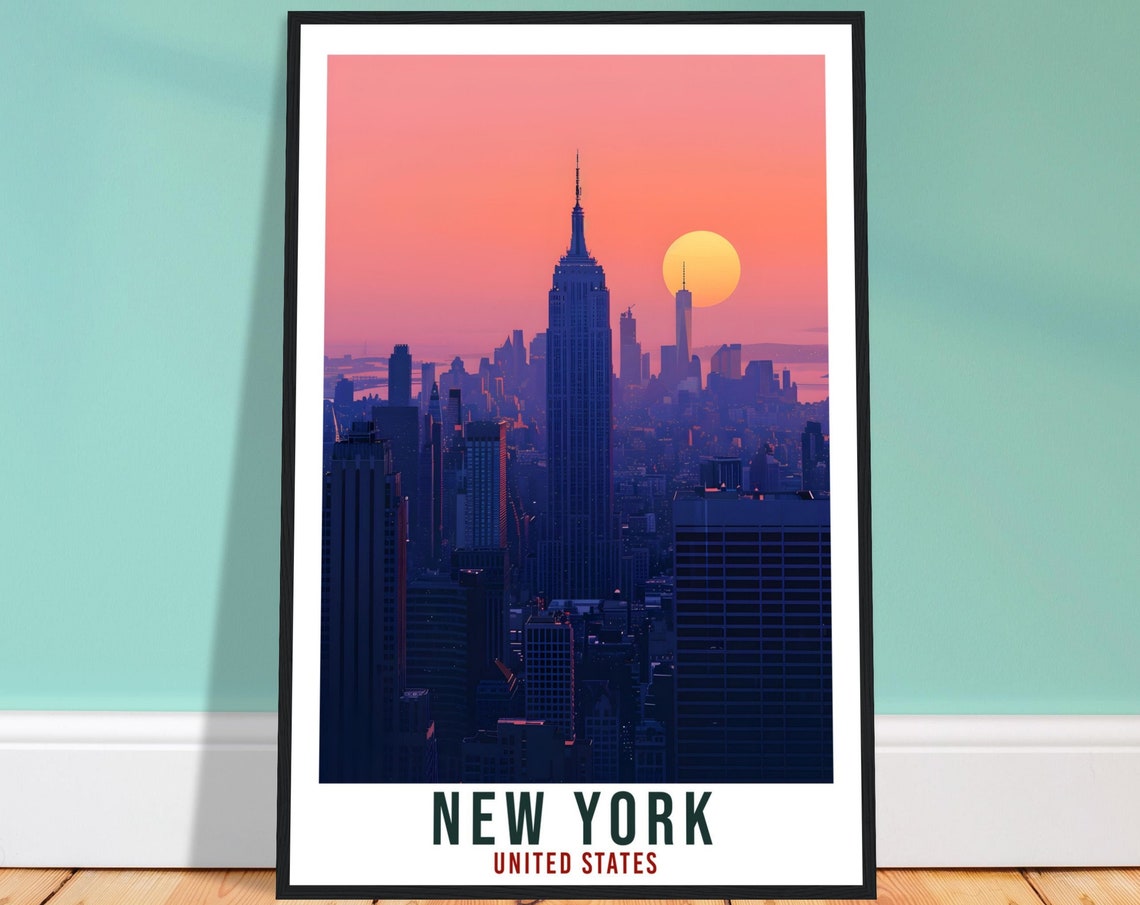 New York City Travel Print United States Home Decoration Usa City Wall Art Gift Wall Hanging Art Lover Nyc Artwork New York Travel Poster