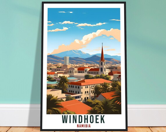 Windhoek Namibia Travel Print Wall Art Wall Hanging Home Dcor Windhoek Gift Art Lovers Namibia Artwork Gift Print African Landmark Poster
