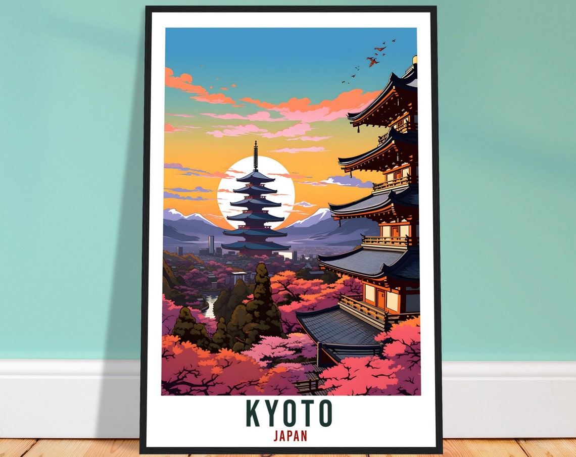 Kyoto Travel Print Japan Home Decoration Wall Art Gift Wall Hanging Art Lover Japanese Artwork Japan Kyoto Travel Poster Cityscape Print