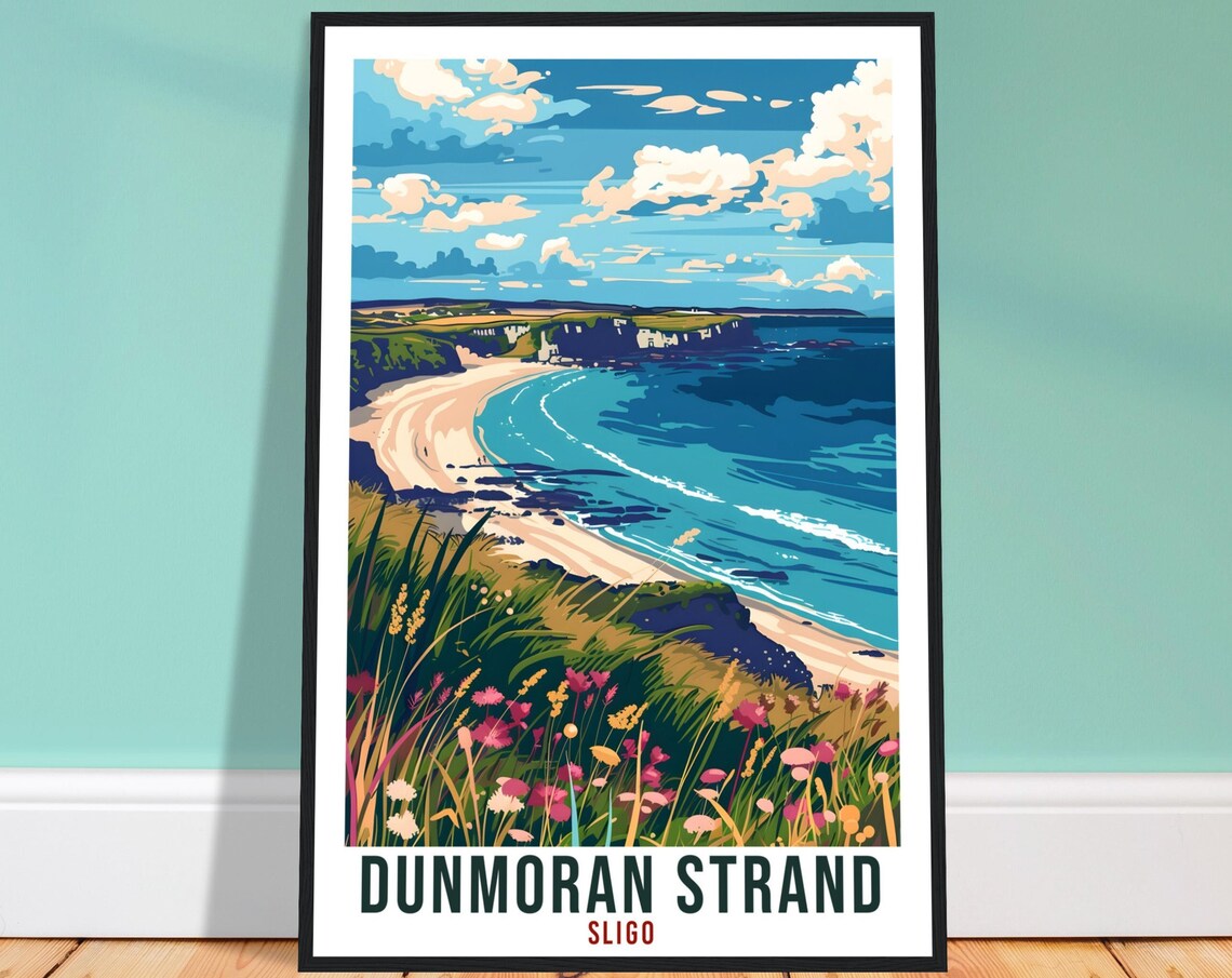 Dunmoran Strand Bay Wildflowers Coastal Cliffs Sligo Scenic Poster