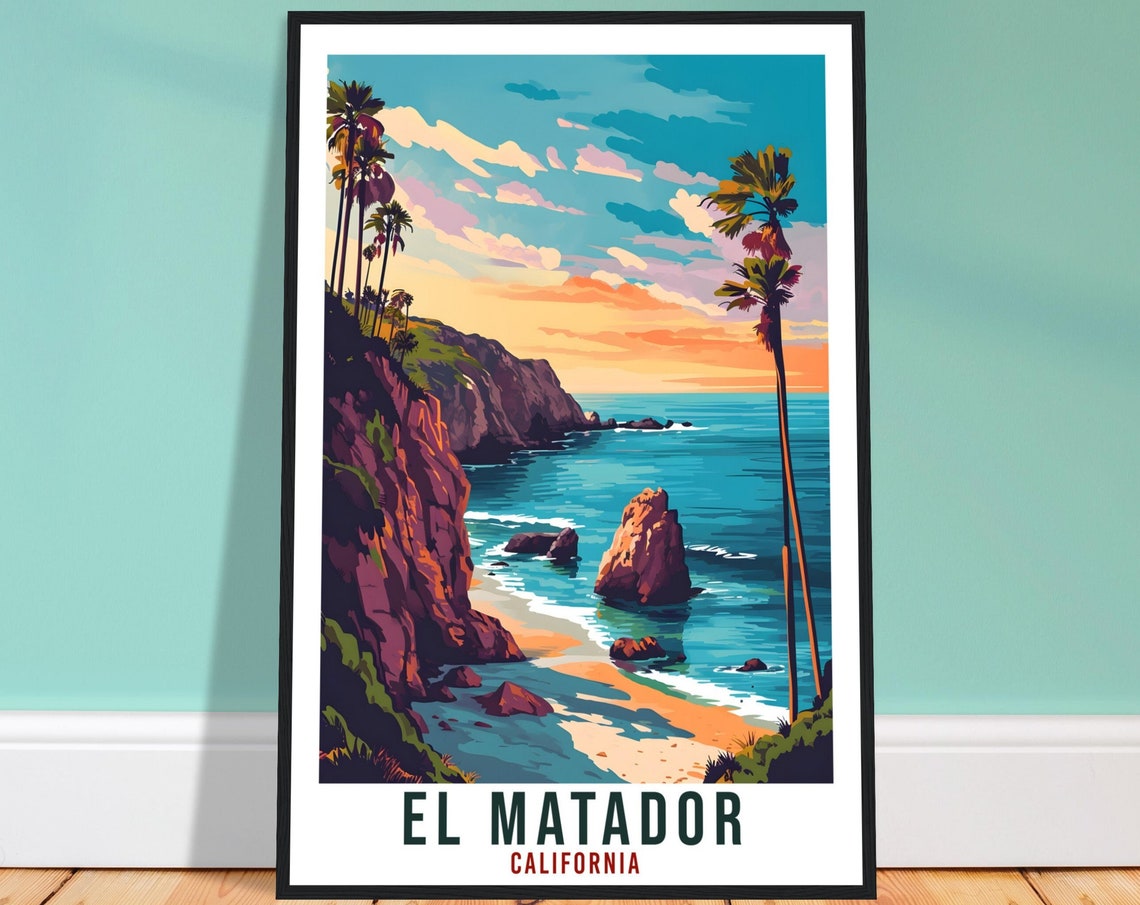 El Matador Travel Print California Home Decoration Usa City Wall Art Gift Wall Hanging Art Lover California Artwork El Matador Travel Poster