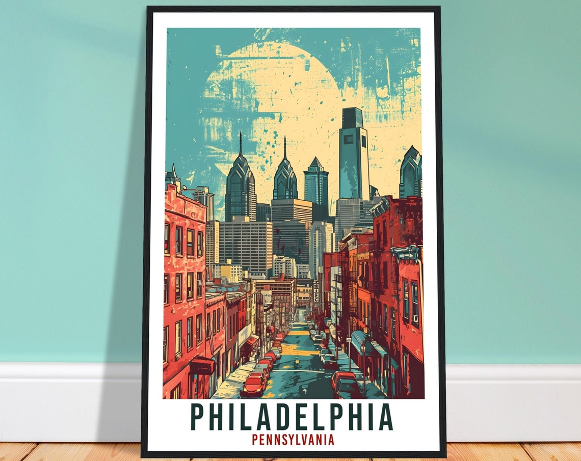 Philadelphia Travel Print Pennsylvania Wall Art Philadelphia Travel Poster Wall Art Philadelphia Art Lovers Gift Philadelphia Travel Art