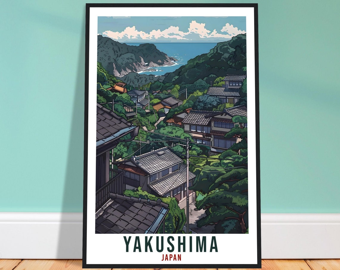 Yakushima Travel Print Japan Home Decoration Yakushima Wall Art Gift Wall Hanging Art Lover Japanese Artwork Japan Yakushima Travel Poster