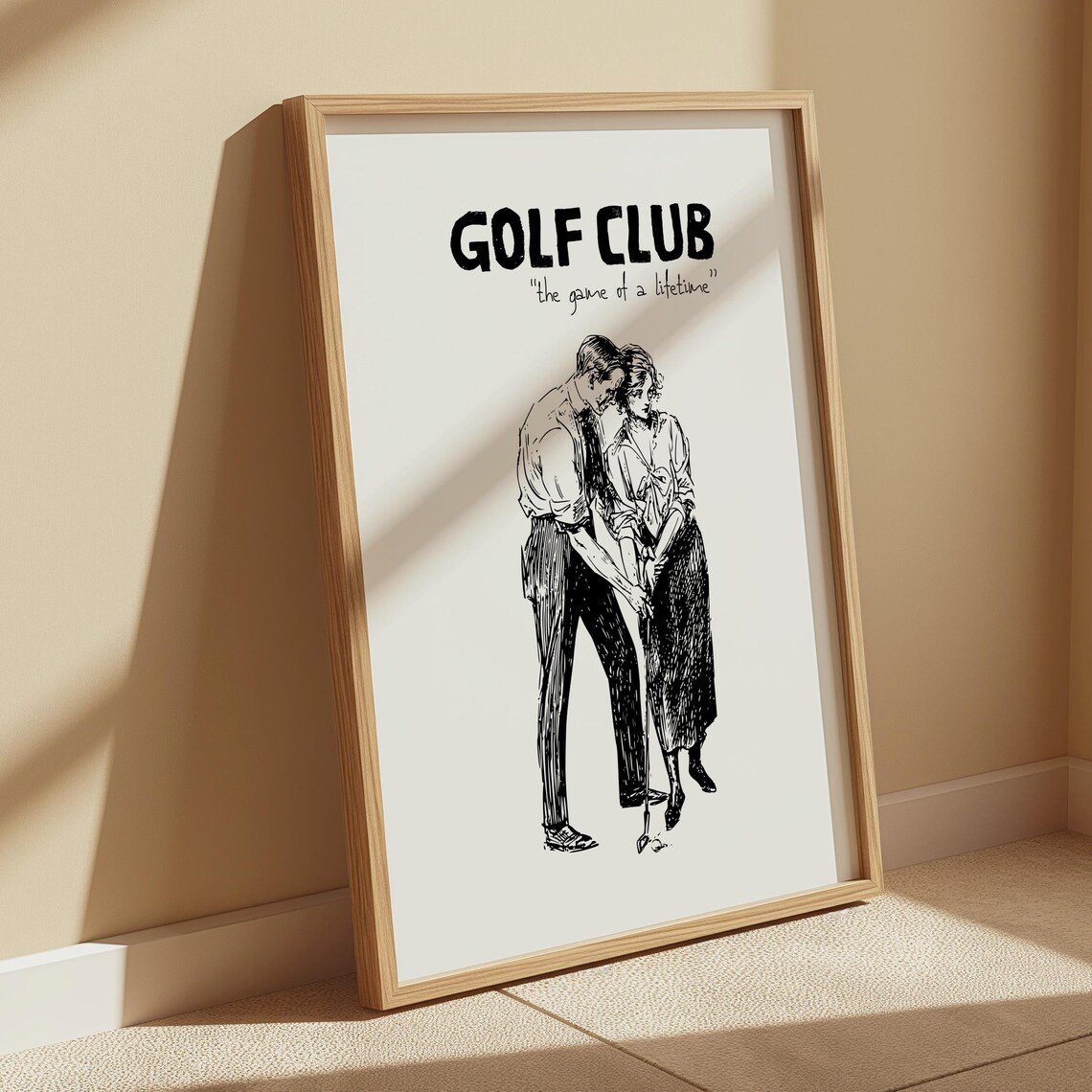 Vintage Golf Club Poster, Retro Sports Wall Art