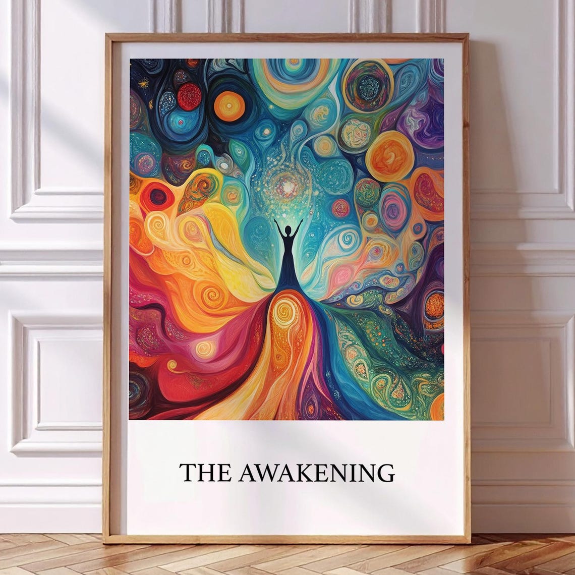 The Awakening Spiritual Cosmic Art Print Vibrant Astral Projection Poster Meditation Wall Decor