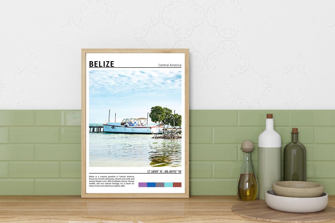 Belize Print Belize Poster Belize Wall Art Belize Travel Belize Art Print Belize Photo Belize Artwork - Image 3