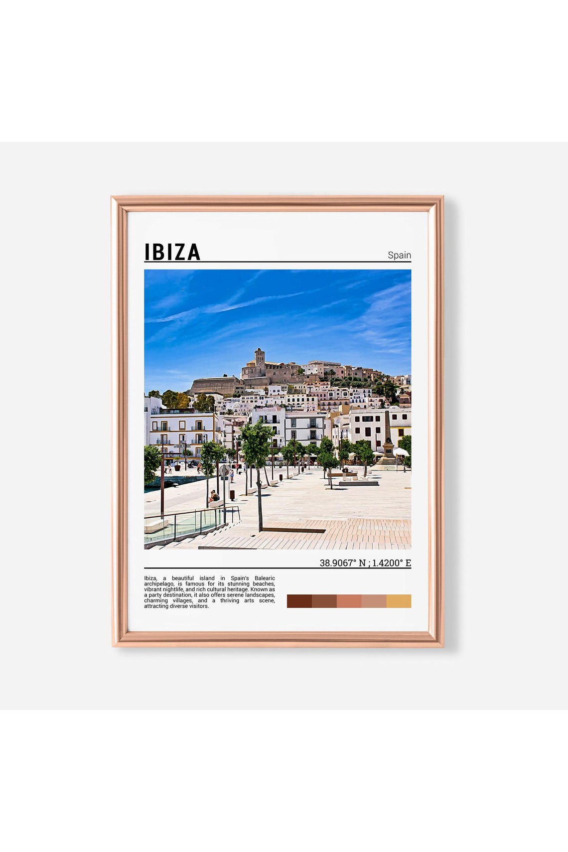 Ibiza Spain Dalt Vila Old Town Whitewashed Houses Photo Poster