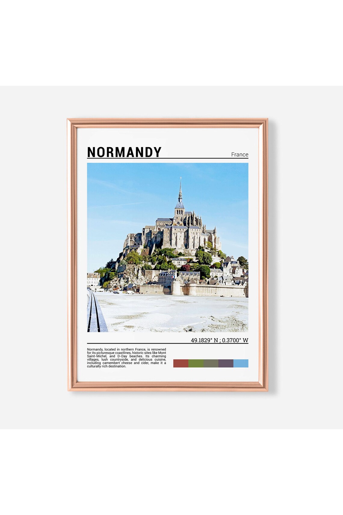 Normandy France Mont Saint Michel Tide Flats Historic Island Poster