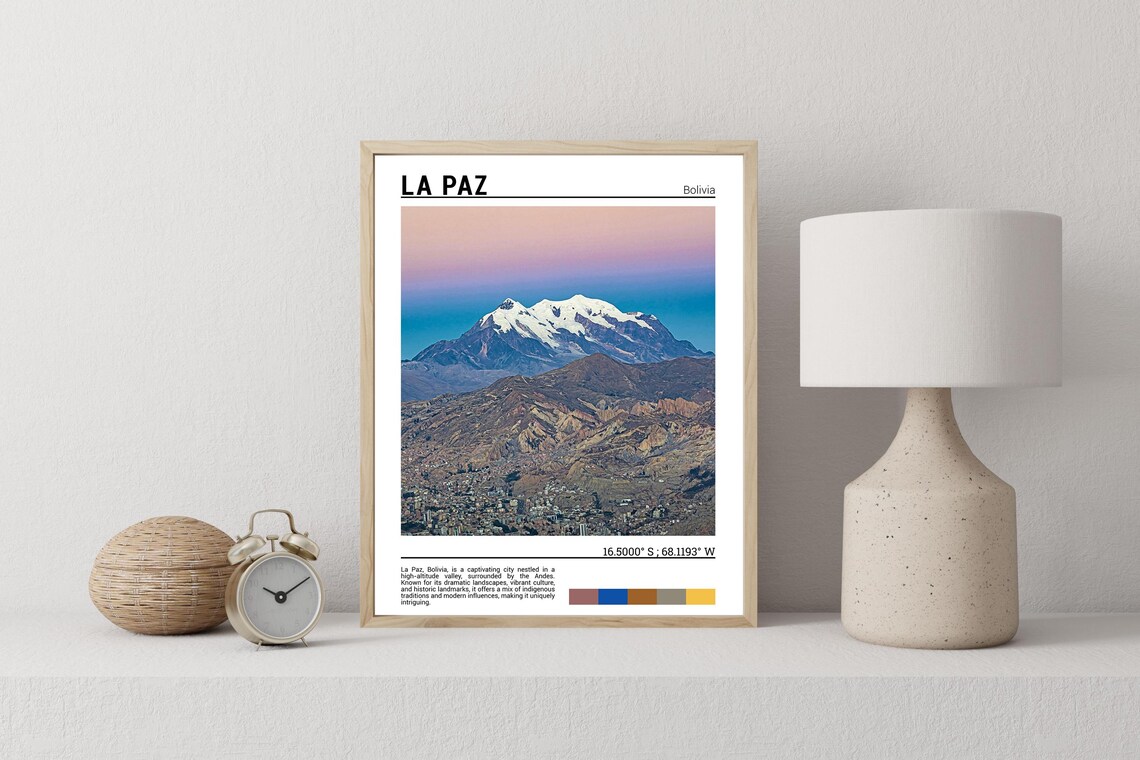 La Paz Print La Paz Poster La Paz Wall Art La Paz Travel La Paz Art Print La Paz Photo Bolivia Artwork - Image 2
