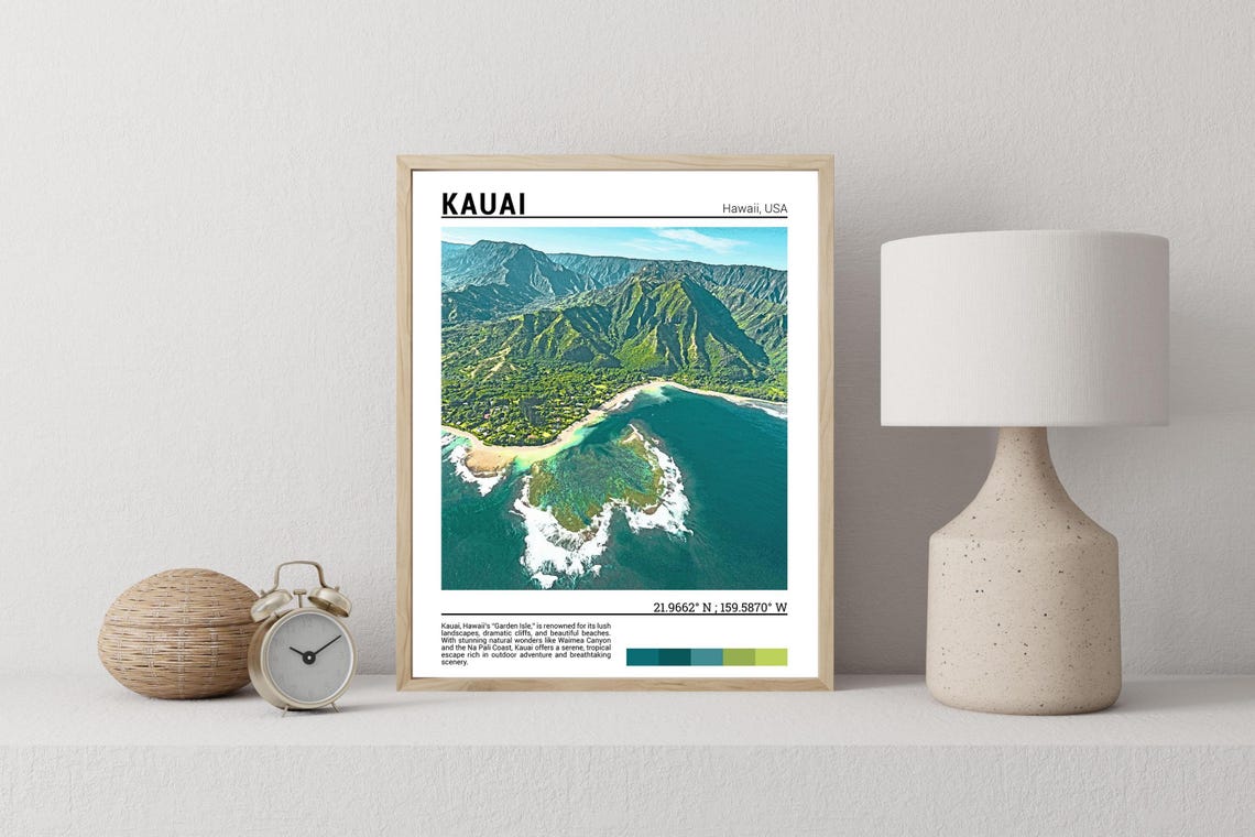 Kauai Hawaii Wall Art Kauai Hawaii Travel Poster Kauai Hawaii Photo Kauai Hawaii Print Kauai Hawaii Decor Hawaii Usa - Image 2