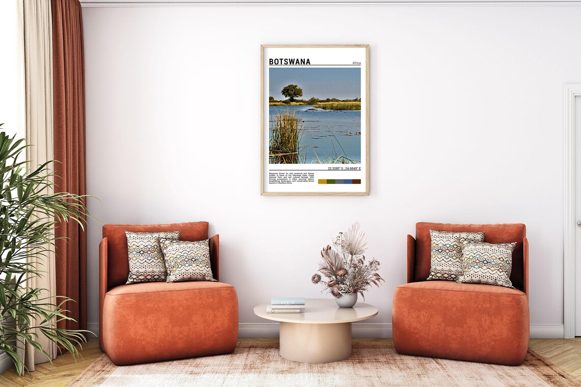 Botswana Okavango Delta Wetland Reeds Lone Tree Safari Poster - Image 7