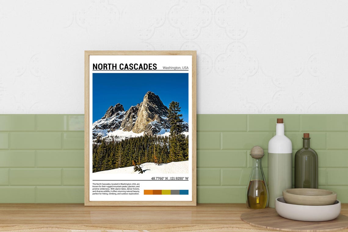 North Cascades Print North Cascades Poster North Cascades Wall Art North Cascades Travel North Cascades Art Print Washington Usa - Image 3