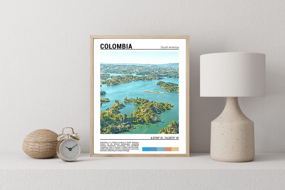 Colombia Poster Colombia Print Colombia Travel Poster Colombia Art Colombia Travel Gift Colombiasouth America - Image 2